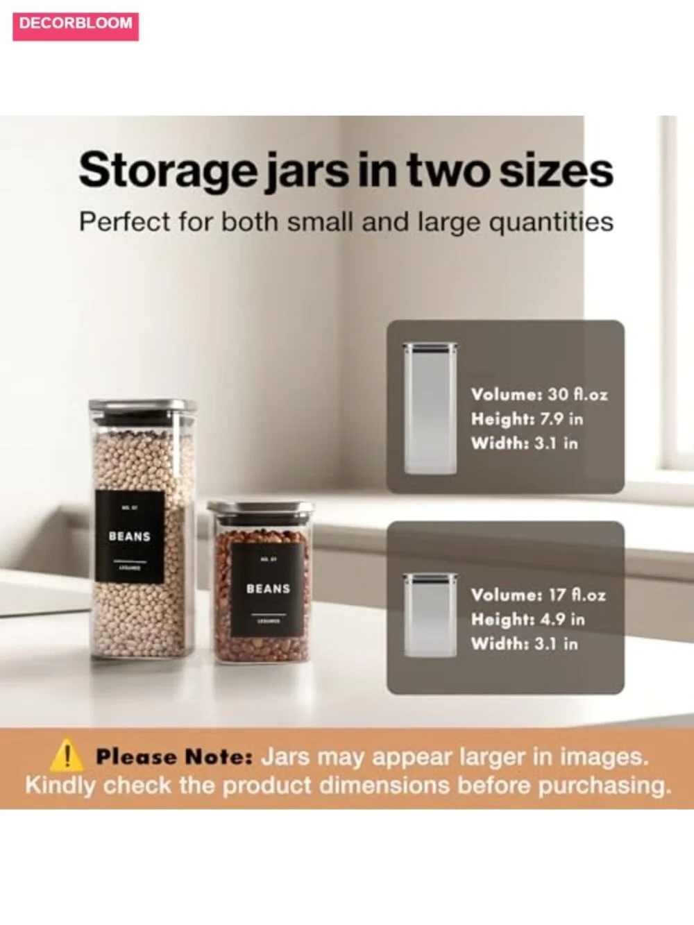 Glass Storage Containers with Stainless Steel Lids 12-Pack